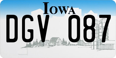 IA license plate DGV087