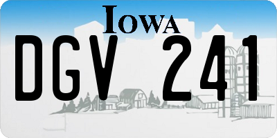 IA license plate DGV241