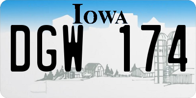 IA license plate DGW174