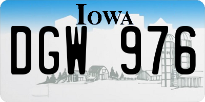 IA license plate DGW976