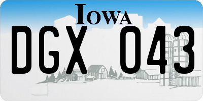 IA license plate DGX043