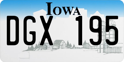 IA license plate DGX195