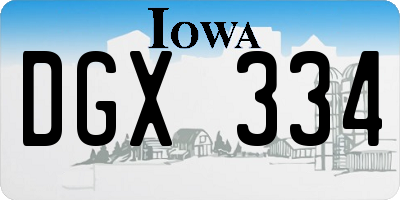 IA license plate DGX334