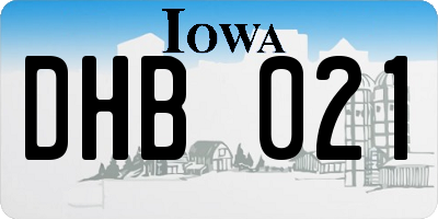 IA license plate DHB021