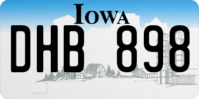 IA license plate DHB898