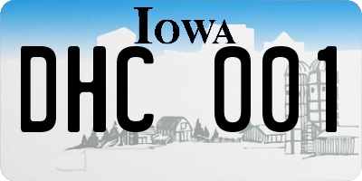 IA license plate DHC001