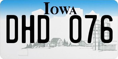 IA license plate DHD076