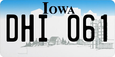 IA license plate DHI061
