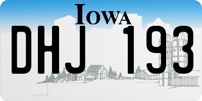 IA license plate DHJ193