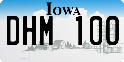 IA license plate DHM100