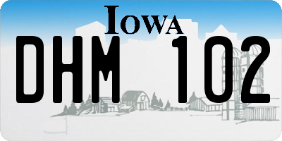 IA license plate DHM102