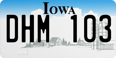 IA license plate DHM103