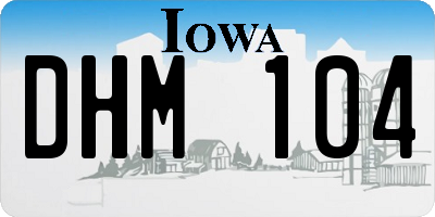 IA license plate DHM104