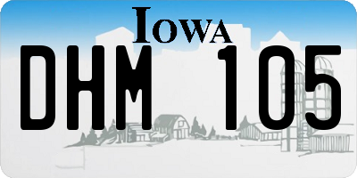 IA license plate DHM105