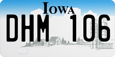 IA license plate DHM106