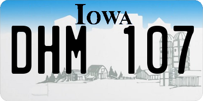 IA license plate DHM107