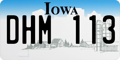 IA license plate DHM113