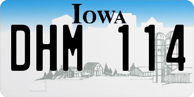 IA license plate DHM114