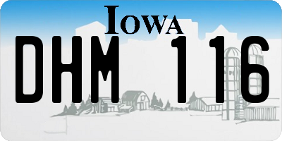 IA license plate DHM116