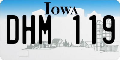 IA license plate DHM119