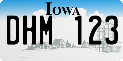 IA license plate DHM123