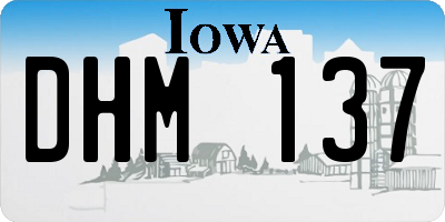 IA license plate DHM137