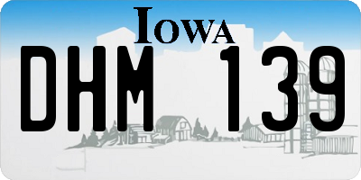 IA license plate DHM139