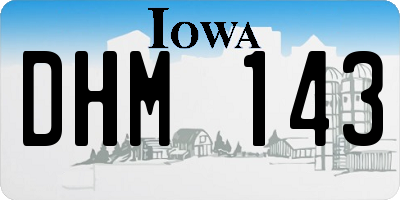 IA license plate DHM143