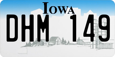 IA license plate DHM149