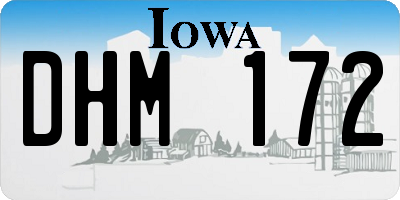 IA license plate DHM172