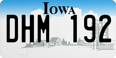 IA license plate DHM192