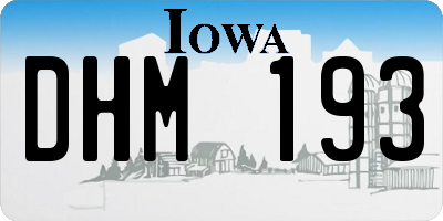 IA license plate DHM193