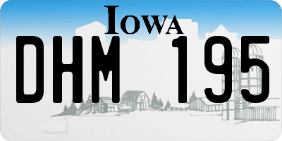 IA license plate DHM195