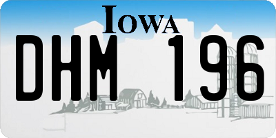 IA license plate DHM196