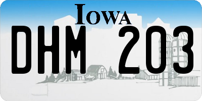 IA license plate DHM203