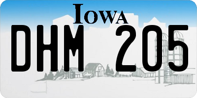 IA license plate DHM205