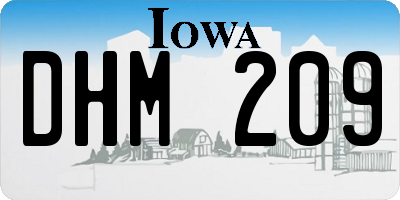 IA license plate DHM209