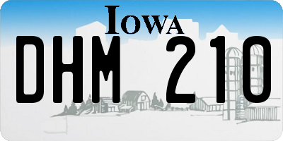 IA license plate DHM210