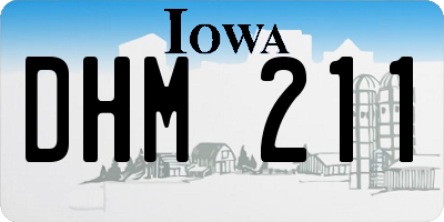 IA license plate DHM211