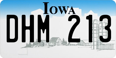 IA license plate DHM213