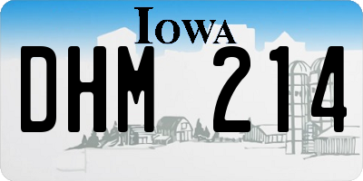 IA license plate DHM214