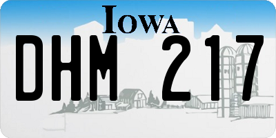 IA license plate DHM217