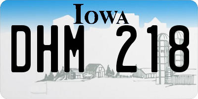 IA license plate DHM218