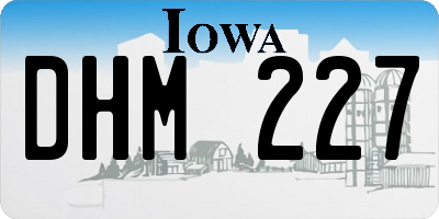 IA license plate DHM227