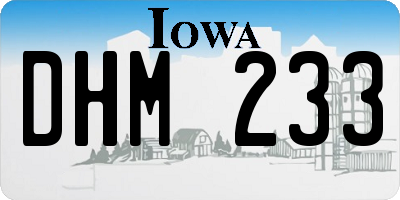 IA license plate DHM233