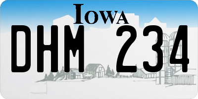 IA license plate DHM234