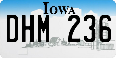 IA license plate DHM236