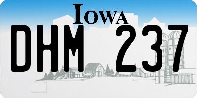 IA license plate DHM237