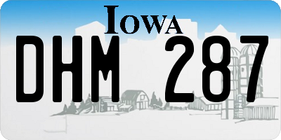 IA license plate DHM287