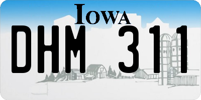 IA license plate DHM311